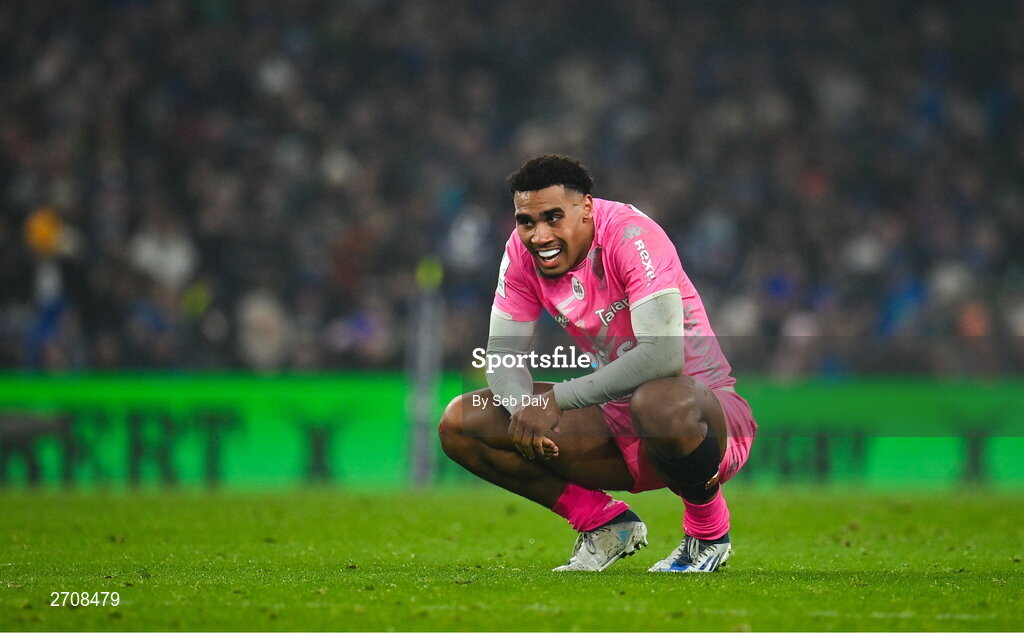 13 January 2024; Noah Nene of Stade Francais during the Investec Champions Cup Pool 4 Round 3 match between Leinster and Stade Francais at the Aviva Stadium in Dublin. Photo by Seb Daly/Sportsfile