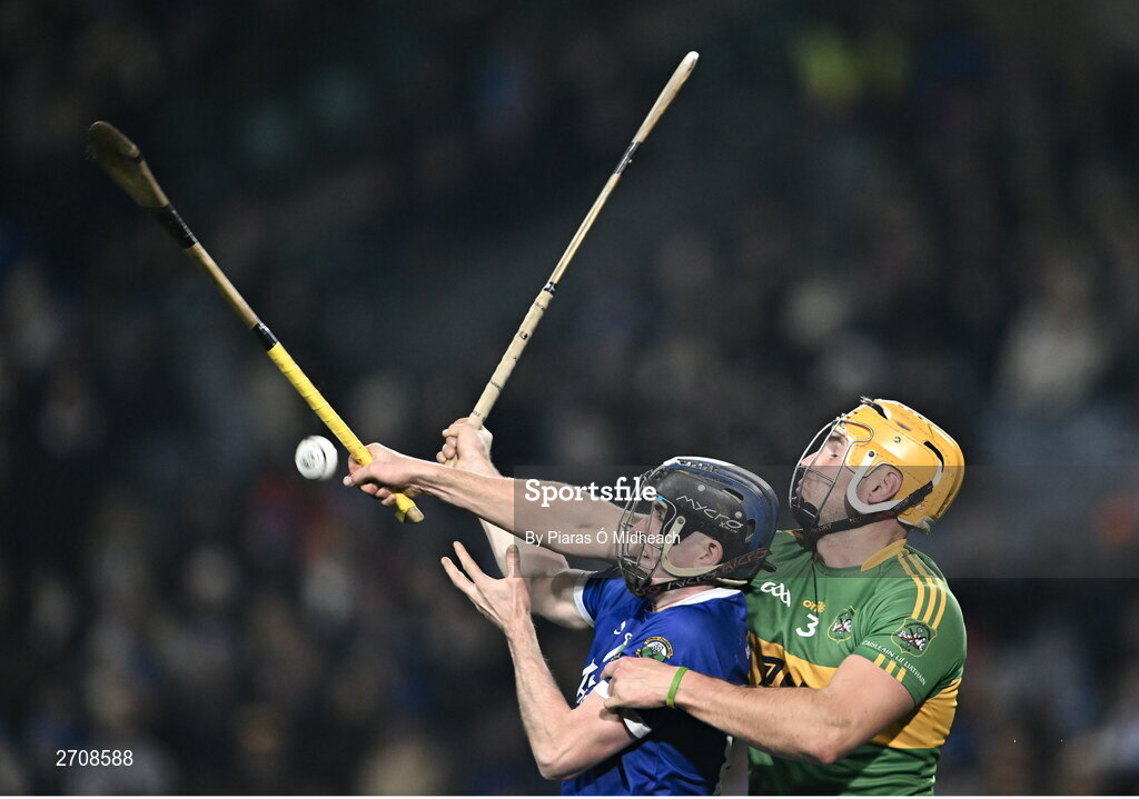 13 January 2024; Jack Holden of Thomastown in action against Colm Barry of Castlelyons during the AIB GAA Hurling All-Ireland Intermediate Club Championship final match between Castlelyons of Cork and Thomastown of Kilkenny at Croke Park in Dublin. Photo by Piaras Ó Mídheach/Sportsfile