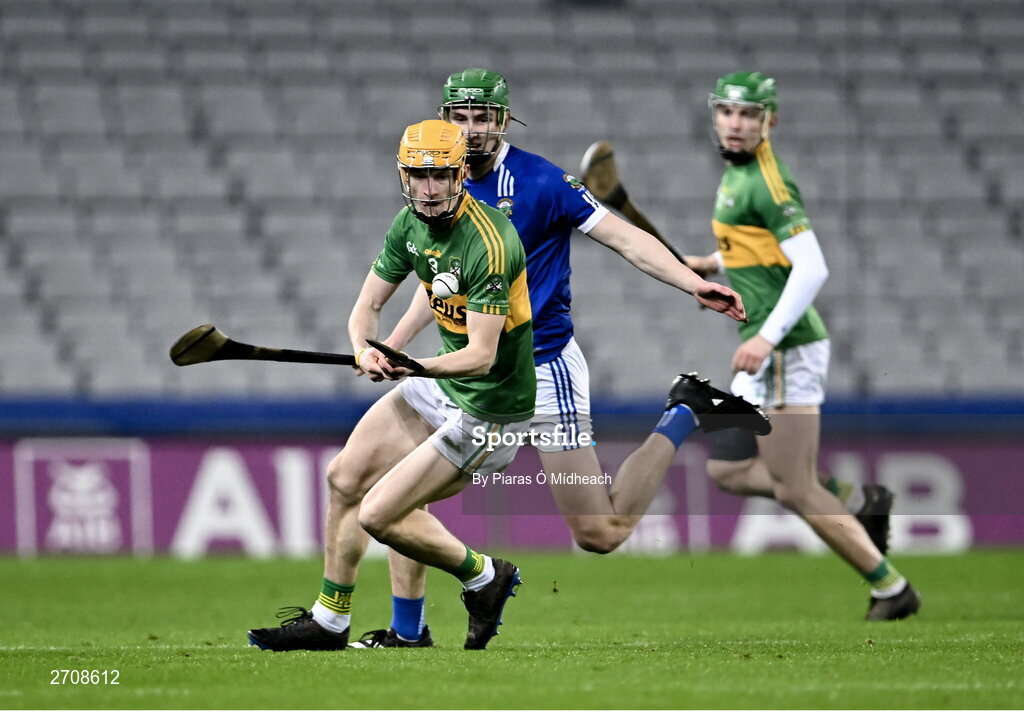 13 January 2024; James Kearney of Castlelyons in action against Peter McDonald of Thomastown during the AIB GAA Hurling All-Ireland Intermediate Club Championship final match between Castlelyons of Cork and Thomastown of Kilkenny at Croke Park in Dublin. Photo by Piaras Ó Mídheach/Sportsfile