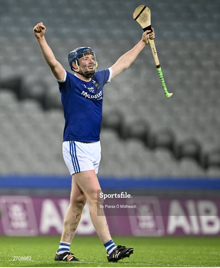13 January 2024; John Donnelly of Thomastown celebrates after his side's victory in the AIB GAA Hurling All-Ireland Intermediate Club Championship final match between Castlelyons of Cork and Thomastown of Kilkenny at Croke Park in Dublin. Photo by Piaras Ó Mídheach/Sportsfile