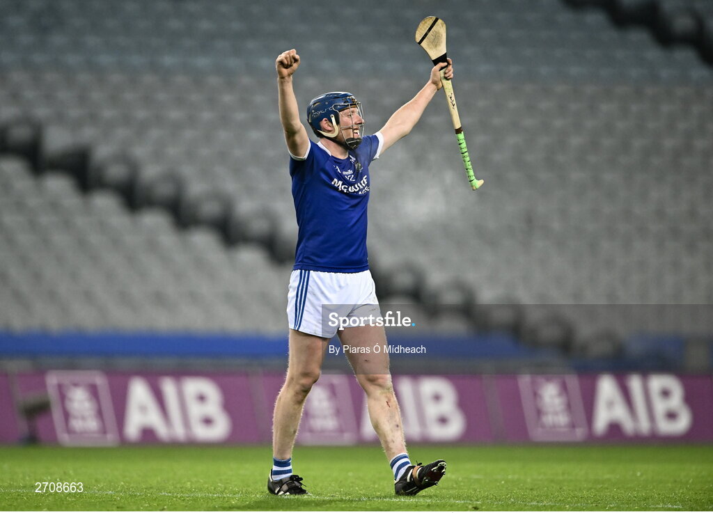 13 January 2024; John Donnelly of Thomastown celebrates after his side's victory in the AIB GAA Hurling All-Ireland Intermediate Club Championship final match between Castlelyons of Cork and Thomastown of Kilkenny at Croke Park in Dublin. Photo by Piaras Ó Mídheach/Sportsfile