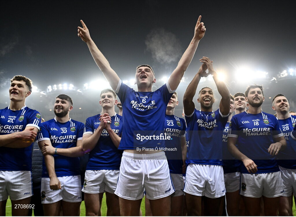 13 January 2024; Eddie Donnelly of Thomastown, 6, celebrates after his side's victory in the AIB GAA Hurling All-Ireland Intermediate Club Championship final match between Castlelyons of Cork and Thomastown of Kilkenny at Croke Park in Dublin. Photo by Piaras Ó Mídheach/Sportsfile