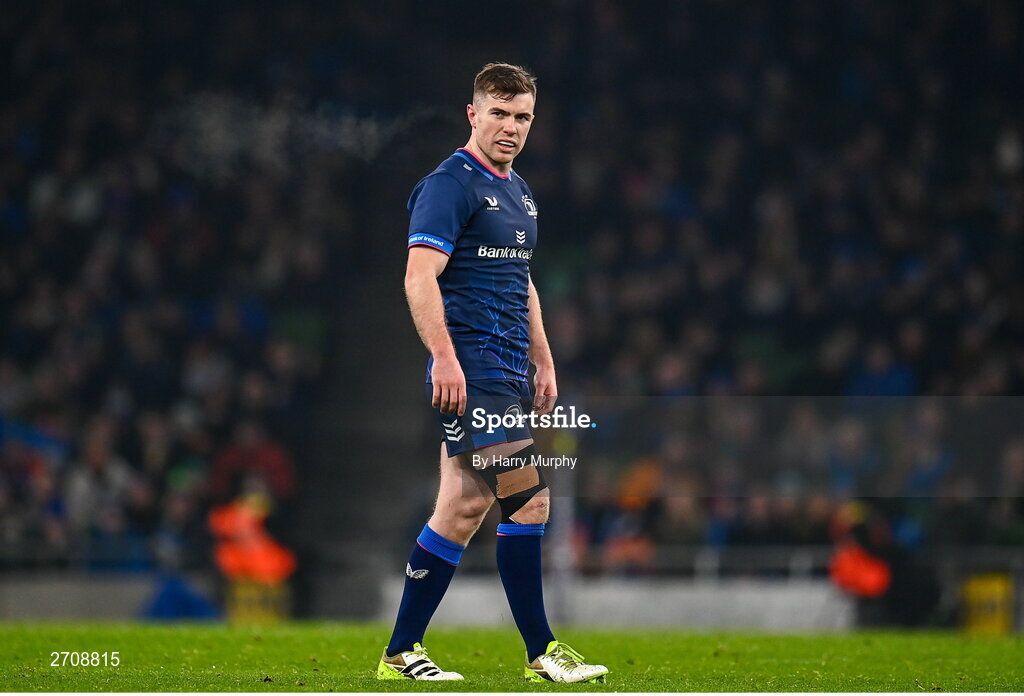 13 January 2024; Luke McGrath of Leinster during the Investec Champions Cup Pool 4 Round 3 match between Leinster and Stade Francais at the Aviva Stadium in Dublin. Photo by Harry Murphy/Sportsfile