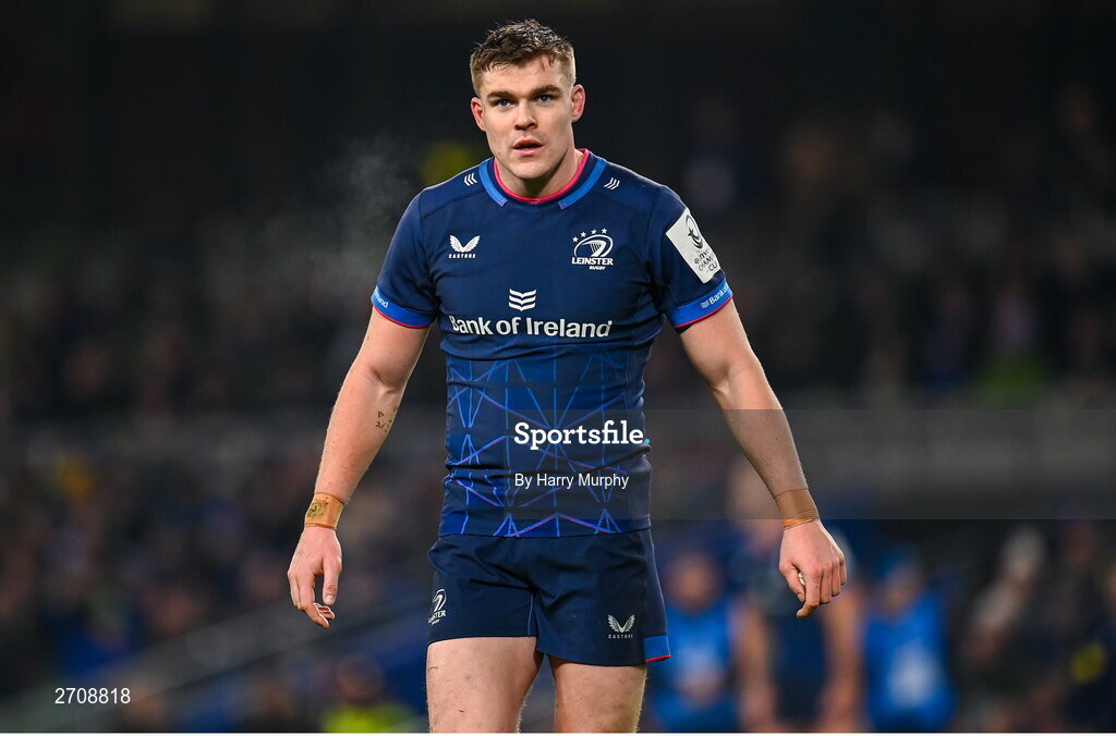 13 January 2024; Garry Ringrose of Leinster during the Investec Champions Cup Pool 4 Round 3 match between Leinster and Stade Francais at the Aviva Stadium in Dublin. Photo by Harry Murphy/Sportsfile
