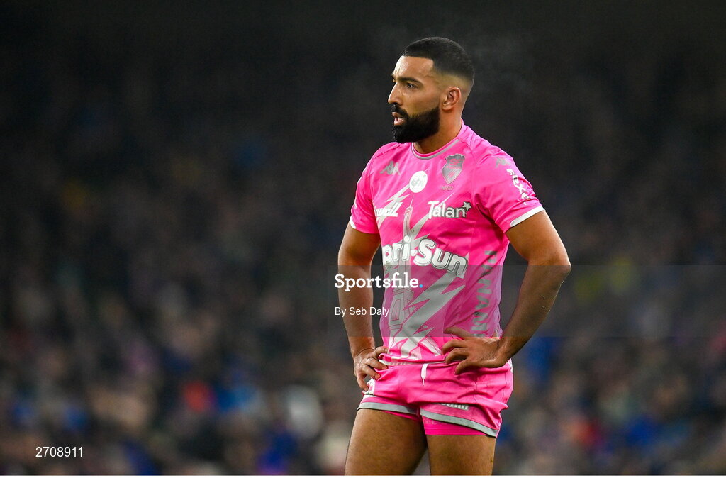 13 January 2024; Zack Henry of Stade Francais during the Investec Champions Cup Pool 4 Round 3 match between Leinster and Stade Francais at the Aviva Stadium in Dublin. Photo by Seb Daly/Sportsfile