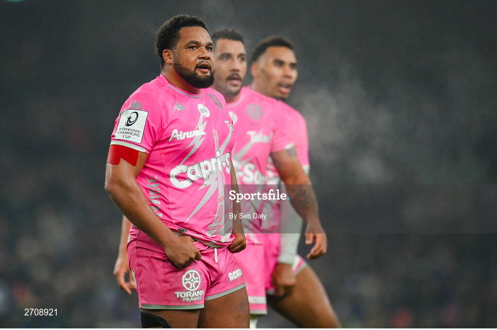 13 January 2024; Hugo N'Diaye of Stade Francais during the Investec Champions Cup Pool 4 Round 3 match between Leinster and Stade Francais at the Aviva Stadium in Dublin. Photo by Seb Daly/Sportsfile