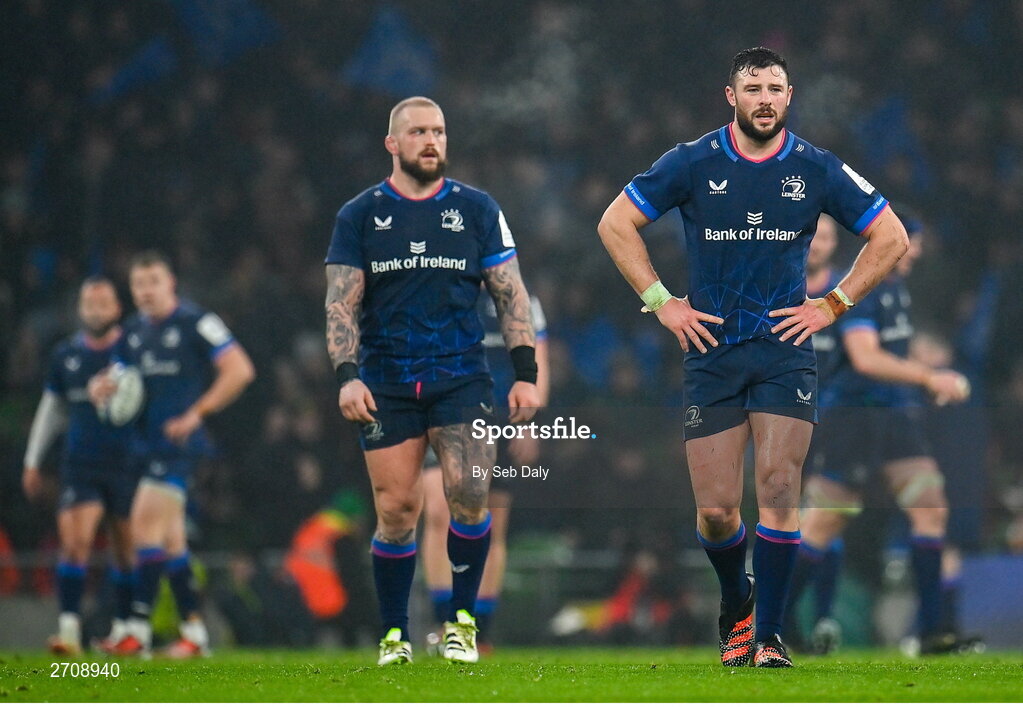 13 January 2024; Robbie Henshaw of Leinster during the Investec Champions Cup Pool 4 Round 3 match between Leinster and Stade Francais at the Aviva Stadium in Dublin. Photo by Seb Daly/Sportsfile