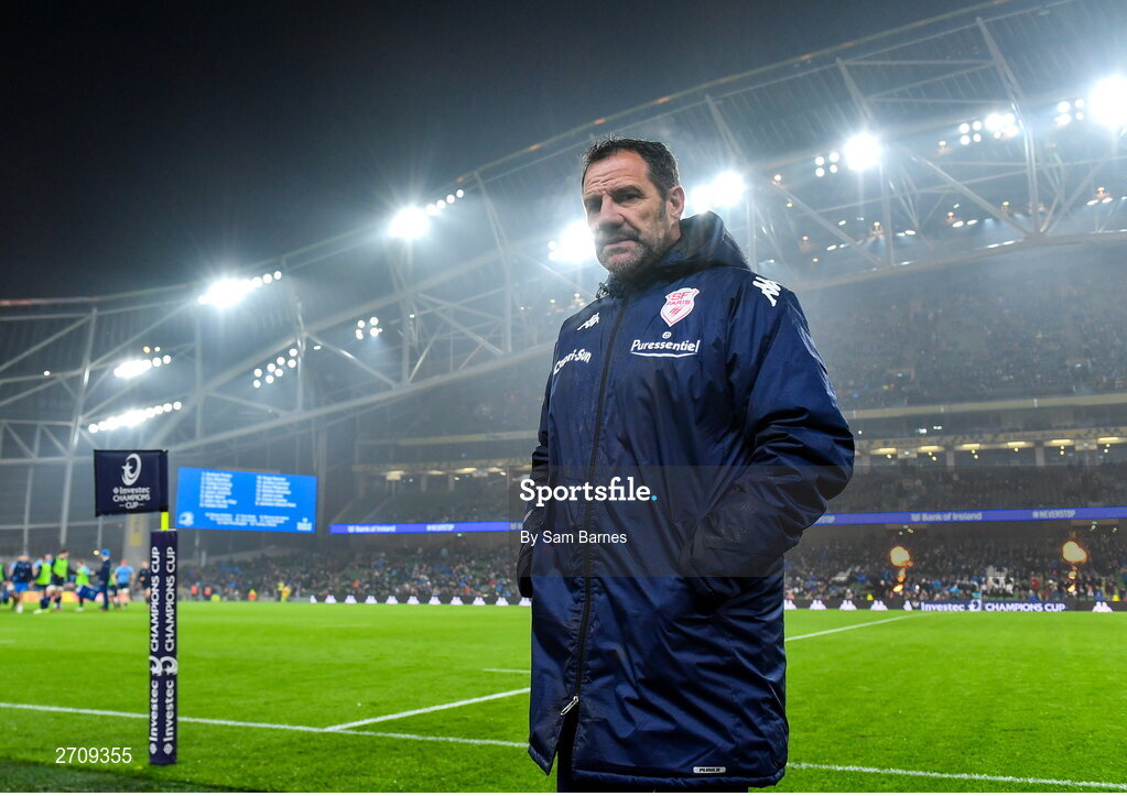 13 January 2024; Stade Francais head coach Laurent Labit before the Investec Champions Cup Pool 4 Round 3 match between Leinster and Stade Francais at the Aviva Stadium in Dublin. Photo by Sam Barnes/Sportsfile