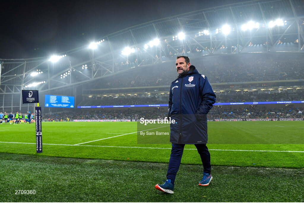 13 January 2024; Stade Francais head coach Laurent Labit before the Investec Champions Cup Pool 4 Round 3 match between Leinster and Stade Francais at the Aviva Stadium in Dublin. Photo by Sam Barnes/Sportsfile