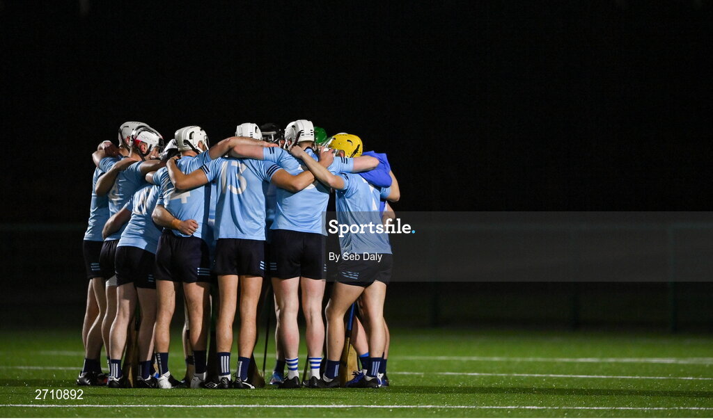 18 January 2024; SETU Carlow players before the Electric Ireland Higher Education GAA Fitzgibbon Cup Round 1 match between SETU Carlow and University of Galway at SETU Carlow Sport Complex in Carlow. Photo by Seb Daly/Sportsfile