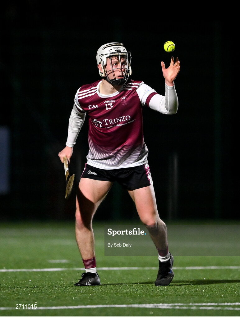 18 January 2024; Colm Molloy of University of Galway during the Electric Ireland Higher Education GAA Fitzgibbon Cup Round 1 match between SETU Carlow and University of Galway at SETU Carlow Sport Complex in Carlow. Photo by Seb Daly/Sportsfile