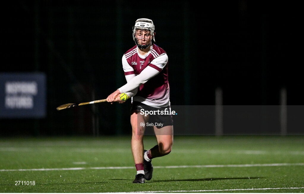 18 January 2024; Colm Molloy of University of Galway during the Electric Ireland Higher Education GAA Fitzgibbon Cup Round 1 match between SETU Carlow and University of Galway at SETU Carlow Sport Complex in Carlow. Photo by Seb Daly/Sportsfile