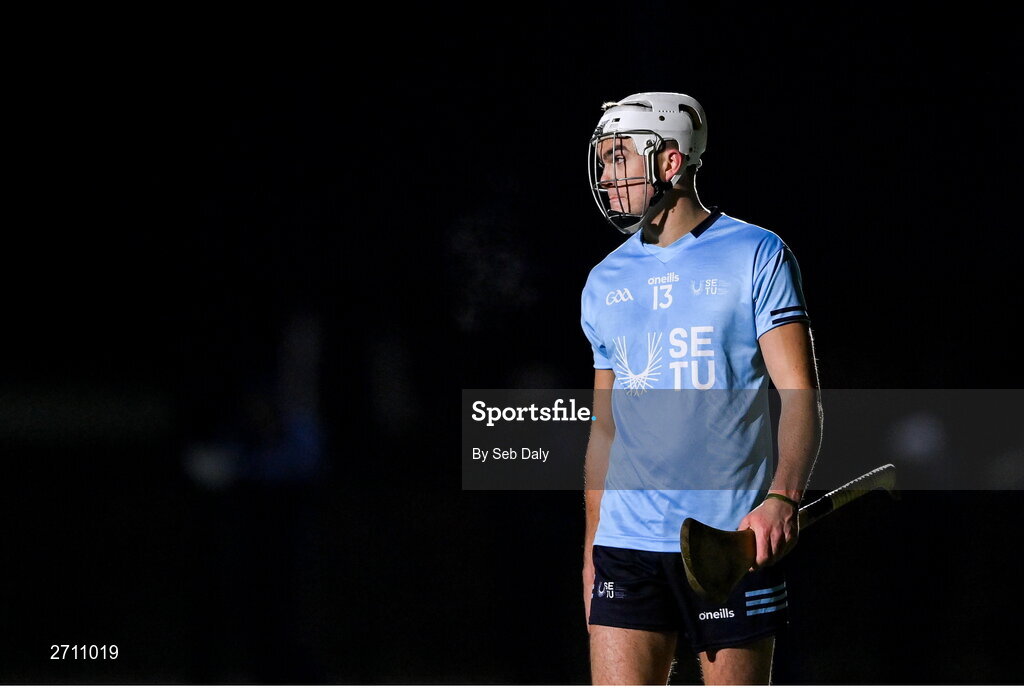 18 January 2024; Paddy Boland of SETU Carlow during the Electric Ireland Higher Education GAA Fitzgibbon Cup Round 1 match between SETU Carlow and University of Galway at SETU Carlow Sport Complex in Carlow. Photo by Seb Daly/Sportsfile
