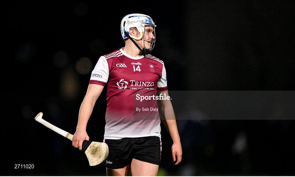 18 January 2024; Conor Walsh of University of Galway during the Electric Ireland Higher Education GAA Fitzgibbon Cup Round 1 match between SETU Carlow and University of Galway at SETU Carlow Sport Complex in Carlow. Photo by Seb Daly/Sportsfile