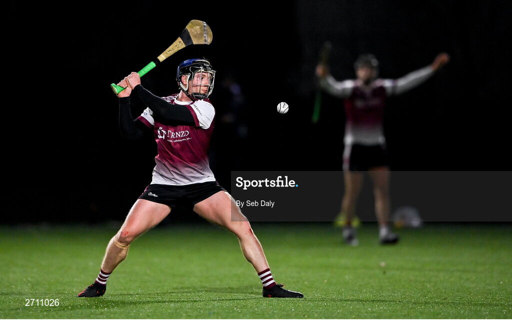 18 January 2024; Liam Leen of University of Galway during the Electric Ireland Higher Education GAA Fitzgibbon Cup Round 1 match between SETU Carlow and University of Galway at SETU Carlow Sport Complex in Carlow. Photo by Seb Daly/Sportsfile