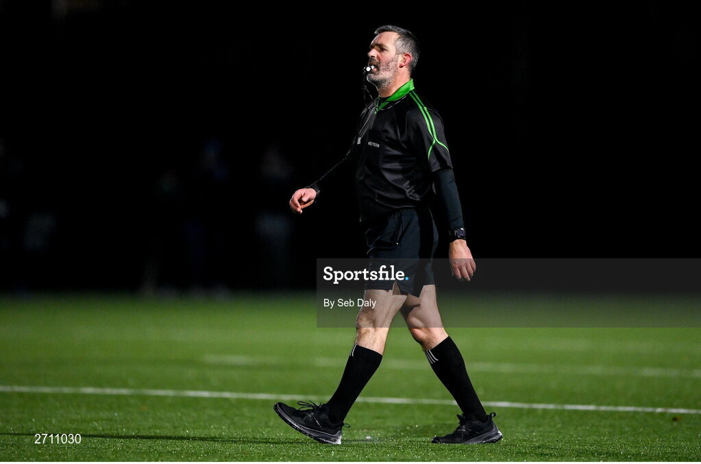 18 January 2024; Referee James Owens during the Electric Ireland Higher Education GAA Fitzgibbon Cup Round 1 match between SETU Carlow and University of Galway at SETU Carlow Sport Complex in Carlow. Photo by Seb Daly/Sportsfile