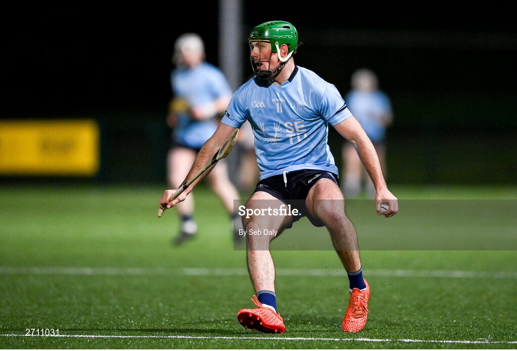 18 January 2024; Eoin Cody of SETU Carlow during the Electric Ireland Higher Education GAA Fitzgibbon Cup Round 1 match between SETU Carlow and University of Galway at SETU Carlow Sport Complex in Carlow. Photo by Seb Daly/Sportsfile