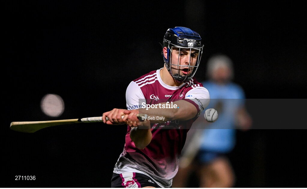 18 January 2024; Daniel Loftus of University of Galway during the Electric Ireland Higher Education GAA Fitzgibbon Cup Round 1 match between SETU Carlow and University of Galway at SETU Carlow Sport Complex in Carlow. Photo by Seb Daly/Sportsfile