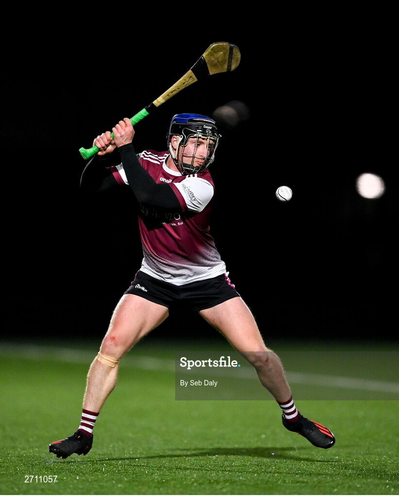 18 January 2024; Liam Leen of University of Galway during the Electric Ireland Higher Education GAA Fitzgibbon Cup Round 1 match between SETU Carlow and University of Galway at SETU Carlow Sport Complex in Carlow. Photo by Seb Daly/Sportsfile