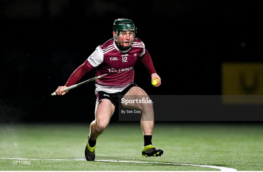18 January 2024; Ruben Davitt of University of Galway during the Electric Ireland Higher Education GAA Fitzgibbon Cup Round 1 match between SETU Carlow and University of Galway at SETU Carlow Sport Complex in Carlow. Photo by Seb Daly/Sportsfile
