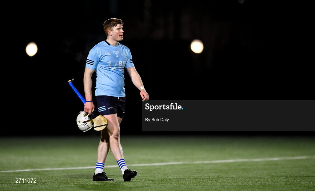 18 January 2024; Michael Dundon of SETU Carlow after the Electric Ireland Higher Education GAA Fitzgibbon Cup Round 1 match between SETU Carlow and University of Galway at SETU Carlow Sport Complex in Carlow. Photo by Seb Daly/Sportsfile