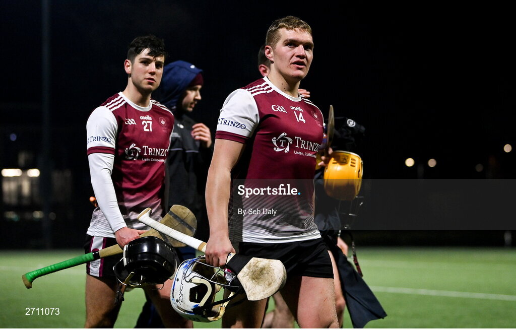 18 January 2024; Conor Walsh of University of Galway after the Electric Ireland Higher Education GAA Fitzgibbon Cup Round 1 match between SETU Carlow and University of Galway at SETU Carlow Sport Complex in Carlow. Photo by Seb Daly/Sportsfile