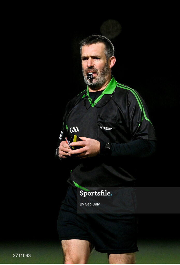 18 January 2024; Referee James Owens during the Electric Ireland Higher Education GAA Fitzgibbon Cup Round 1 match between SETU Carlow and University of Galway at SETU Carlow Sport Complex in Carlow. Photo by Seb Daly/Sportsfile