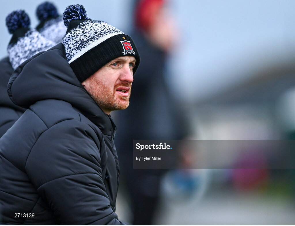 21 January 2024; Dundalk manager Stephen O'Donnell during the PTSB Leinster Senior Cup Group A match between Malahide United and Dundalk at Gannon Park in Malahide, Dublin. Photo by Tyler Miller/Sportsfile