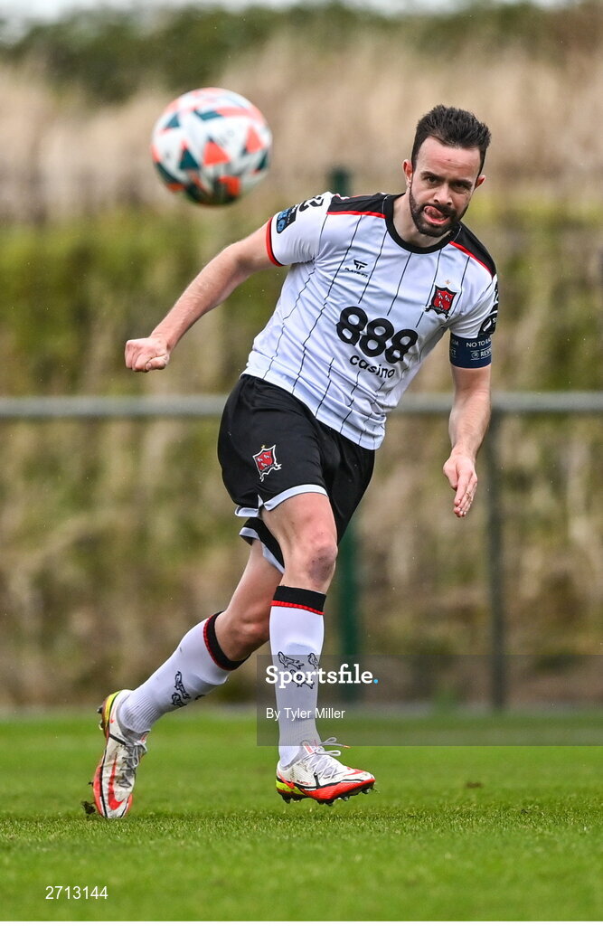 21 January 2024; Robert Benson of Dundalk during the PTSB Leinster Senior Cup Group A match between Malahide United and Dundalk at Gannon Park in Malahide, Dublin. Photo by Tyler Miller/Sportsfile