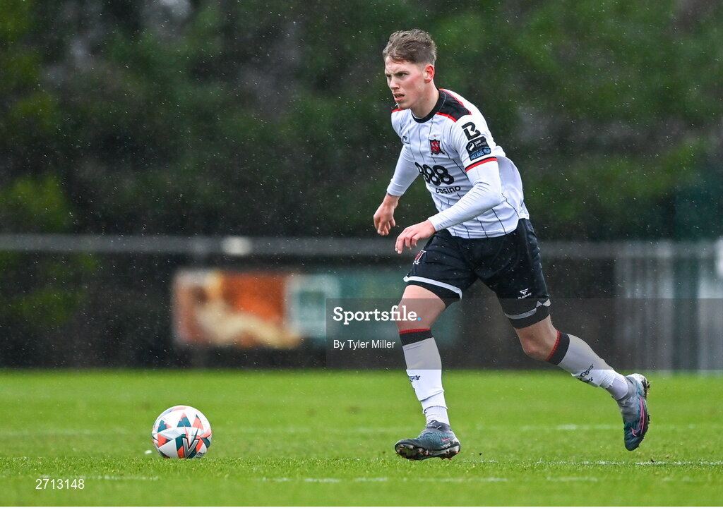 21 January 2024; Hayden Muller of Dundalk during the PTSB Leinster Senior Cup Group A match between Malahide United and Dundalk at Gannon Park in Malahide, Dublin. Photo by Tyler Miller/Sportsfile
