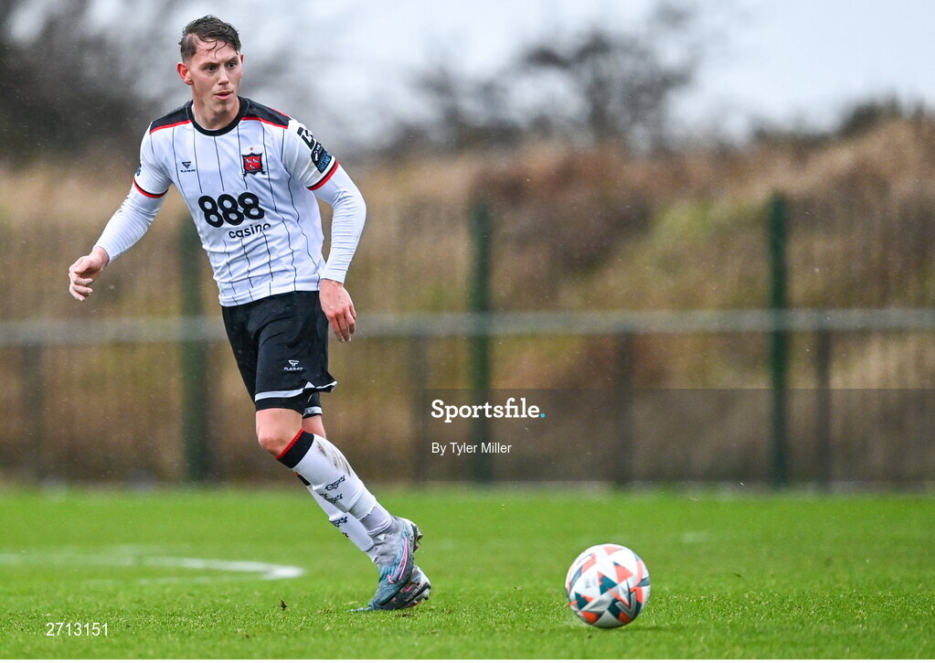 21 January 2024; Hayden Muller of Dundalk during the PTSB Leinster Senior Cup Group A match between Malahide United and Dundalk at Gannon Park in Malahide, Dublin. Photo by Tyler Miller/Sportsfile