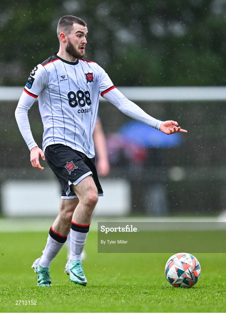 21 January 2024; Robert Mahon of Dundalk during the PTSB Leinster Senior Cup Group A match between Malahide United and Dundalk at Gannon Park in Malahide, Dublin. Photo by Tyler Miller/Sportsfile
