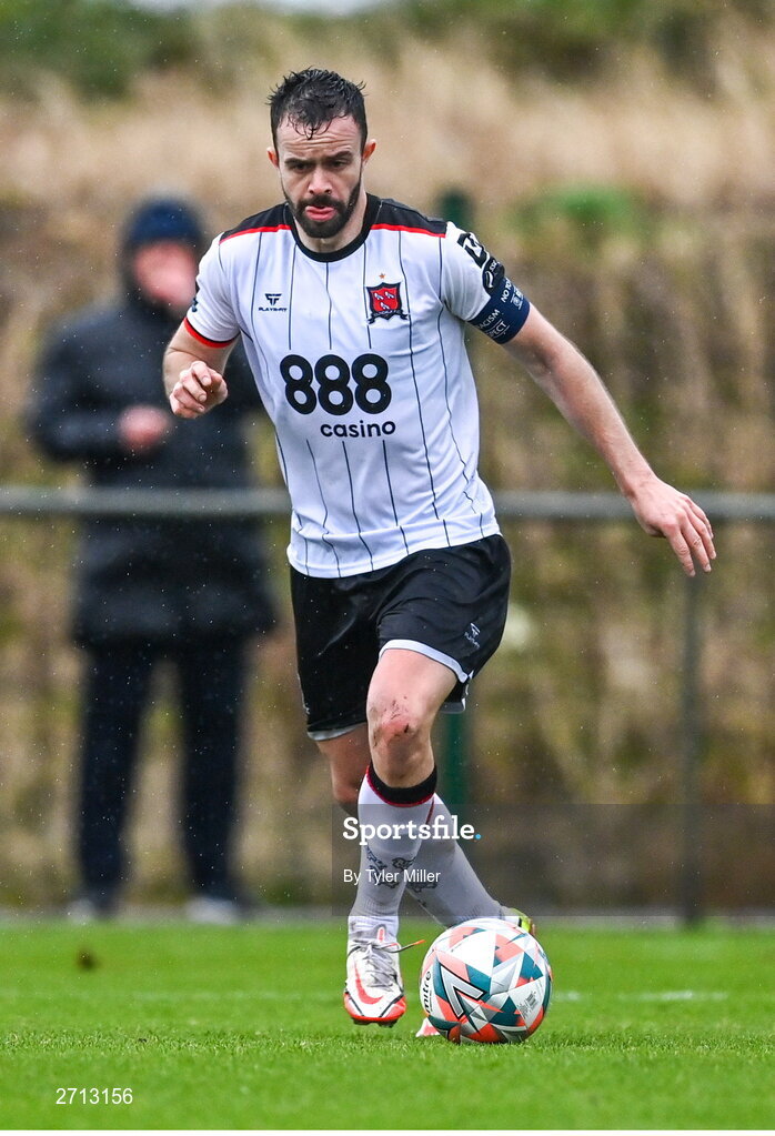 21 January 2024; Robert Benson of Dundalk during the PTSB Leinster Senior Cup Group A match between Malahide United and Dundalk at Gannon Park in Malahide, Dublin. Photo by Tyler Miller/Sportsfile