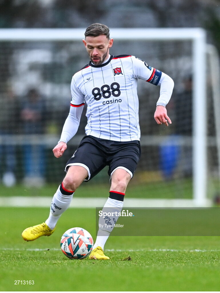 21 January 2024; Andrew Boyle of Dundalk during the PTSB Leinster Senior Cup Group A match between Malahide United and Dundalk at Gannon Park in Malahide, Dublin. Photo by Tyler Miller/Sportsfile