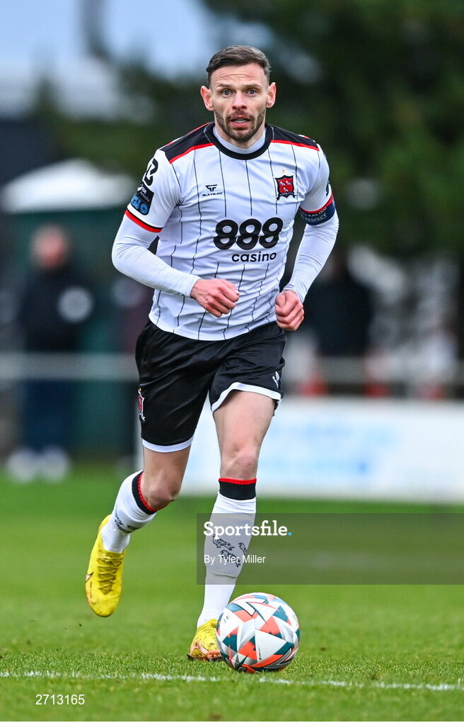 21 January 2024; Andrew Boyle of Dundalk during the PTSB Leinster Senior Cup Group A match between Malahide United and Dundalk at Gannon Park in Malahide, Dublin. Photo by Tyler Miller/Sportsfile