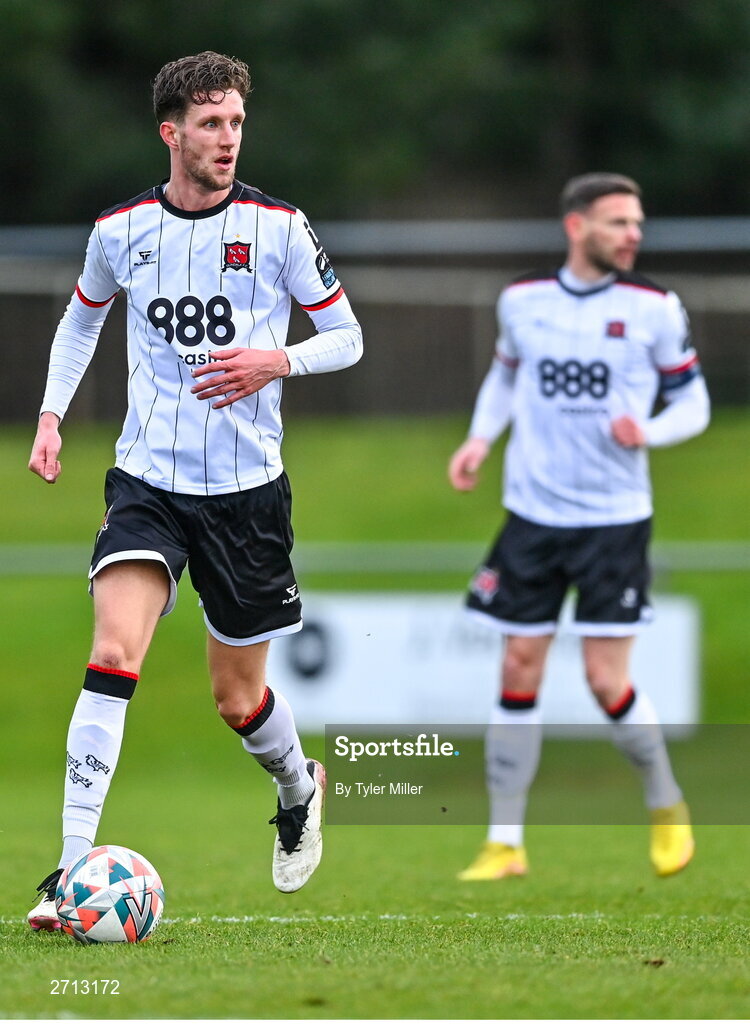 21 January 2024; Koen Oostenbrink of Dundalk during the PTSB Leinster Senior Cup Group A match between Malahide United and Dundalk at Gannon Park in Malahide, Dublin. Photo by Tyler Miller/Sportsfile