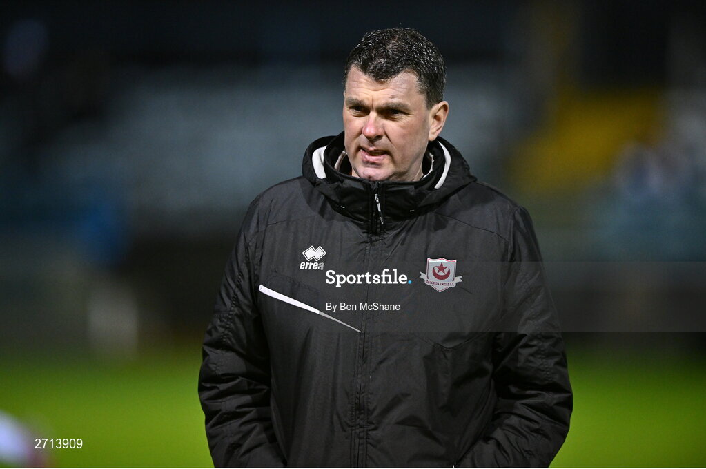22 January 2024; Drogheda United manager Kevin Doherty before the PTSB Leinster Senior Cup Group A match between Drogheda United and Bohemians at Weaver's Park in Drogheda, Louth. Photo by Ben McShane/Sportsfile