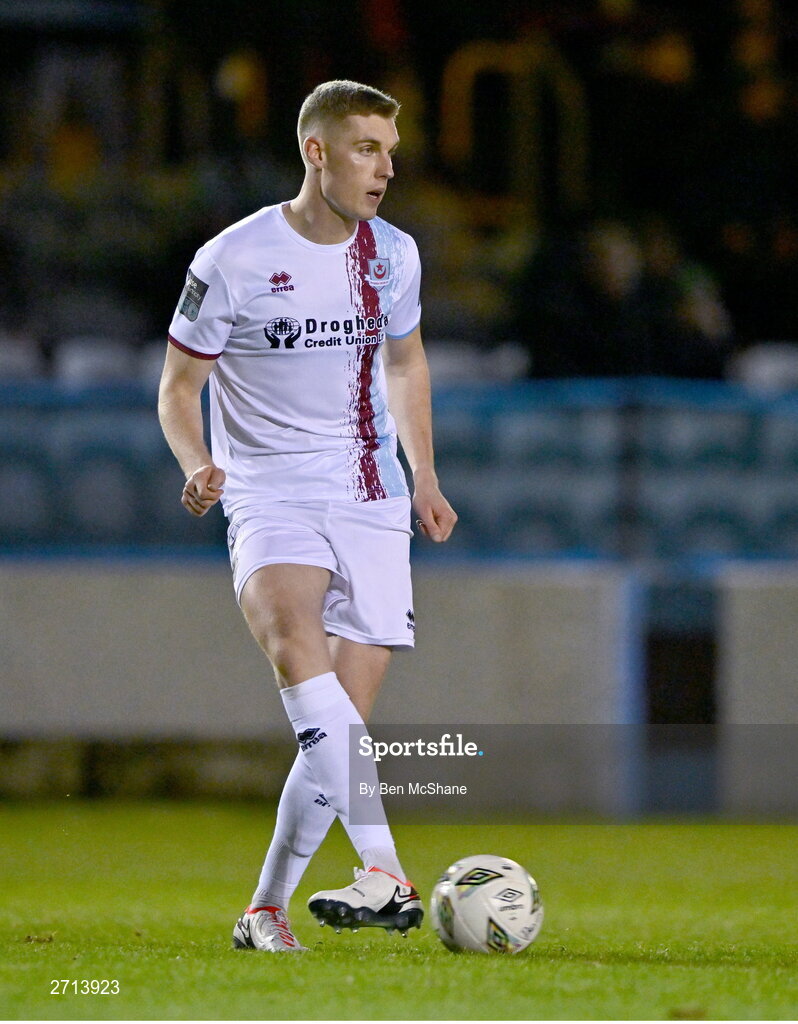 22 January 2024; Jack Keaney of Drogheda United during the PTSB Leinster Senior Cup Group A match between Drogheda United and Bohemians at Weaver's Park in Drogheda, Louth. Photo by Ben McShane/Sportsfile