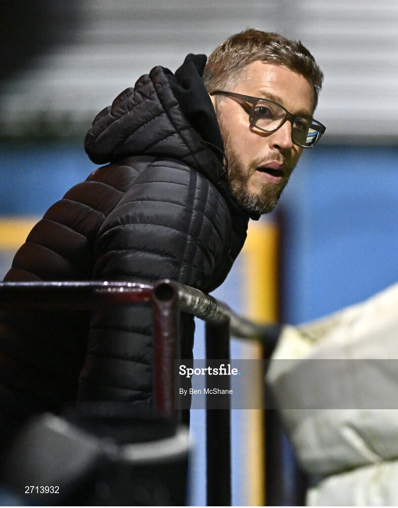 22 January 2024; Bohemians assistant manager Gary Cronin in attendance during the PTSB Leinster Senior Cup Group A match between Drogheda United and Bohemians at Weaver's Park in Drogheda, Louth. Photo by Ben McShane/Sportsfile