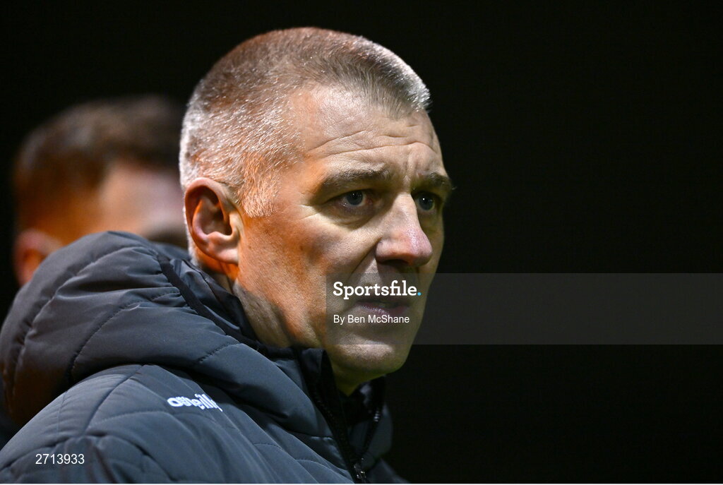 22 January 2024; Bohemians coach Trevor Croly during the PTSB Leinster Senior Cup Group A match between Drogheda United and Bohemians at Weaver's Park in Drogheda, Louth. Photo by Ben McShane/Sportsfile