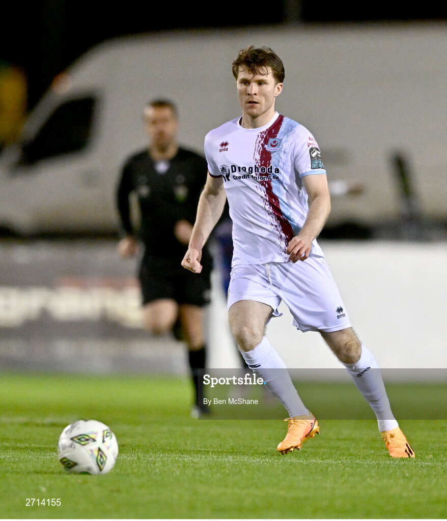 22 January 2024; Conor Kane of Drogheda United during the PTSB Leinster Senior Cup Group A match between Drogheda United and Bohemians at Weaver's Park in Drogheda, Louth. Photo by Ben McShane/Sportsfile
