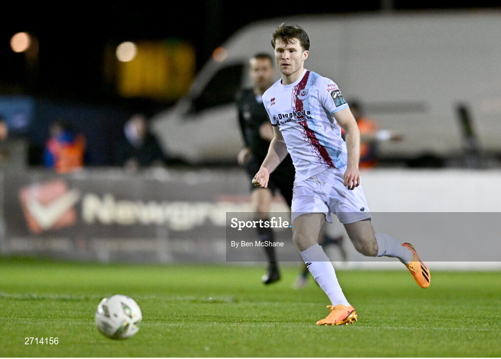 22 January 2024; Conor Kane of Drogheda United during the PTSB Leinster Senior Cup Group A match between Drogheda United and Bohemians at Weaver's Park in Drogheda, Louth. Photo by Ben McShane/Sportsfile