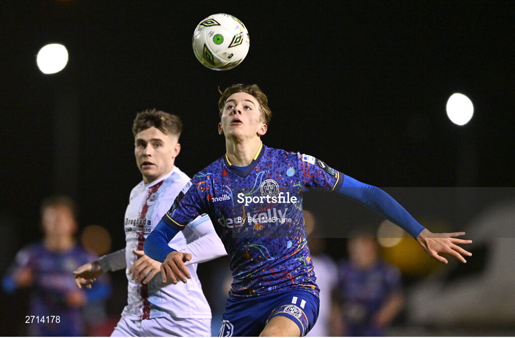 22 January 2024; Hugh Smith of Bohemians during the PTSB Leinster Senior Cup Group A match between Drogheda United and Bohemians at Weaver's Park in Drogheda, Louth. Photo by Ben McShane/Sportsfile