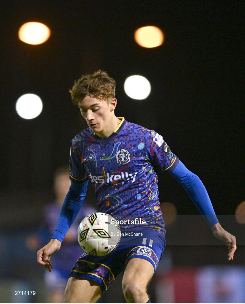22 January 2024; Hugh Smith of Bohemians during the PTSB Leinster Senior Cup Group A match between Drogheda United and Bohemians at Weaver's Park in Drogheda, Louth. Photo by Ben McShane/Sportsfile