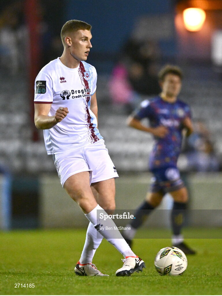 22 January 2024; Jack Keaney of Drogheda United during the PTSB Leinster Senior Cup Group A match between Drogheda United and Bohemians at Weaver's Park in Drogheda, Louth. Photo by Ben McShane/Sportsfile