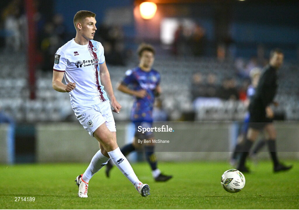 22 January 2024; Jack Keaney of Drogheda United during the PTSB Leinster Senior Cup Group A match between Drogheda United and Bohemians at Weaver's Park in Drogheda, Louth. Photo by Ben McShane/Sportsfile