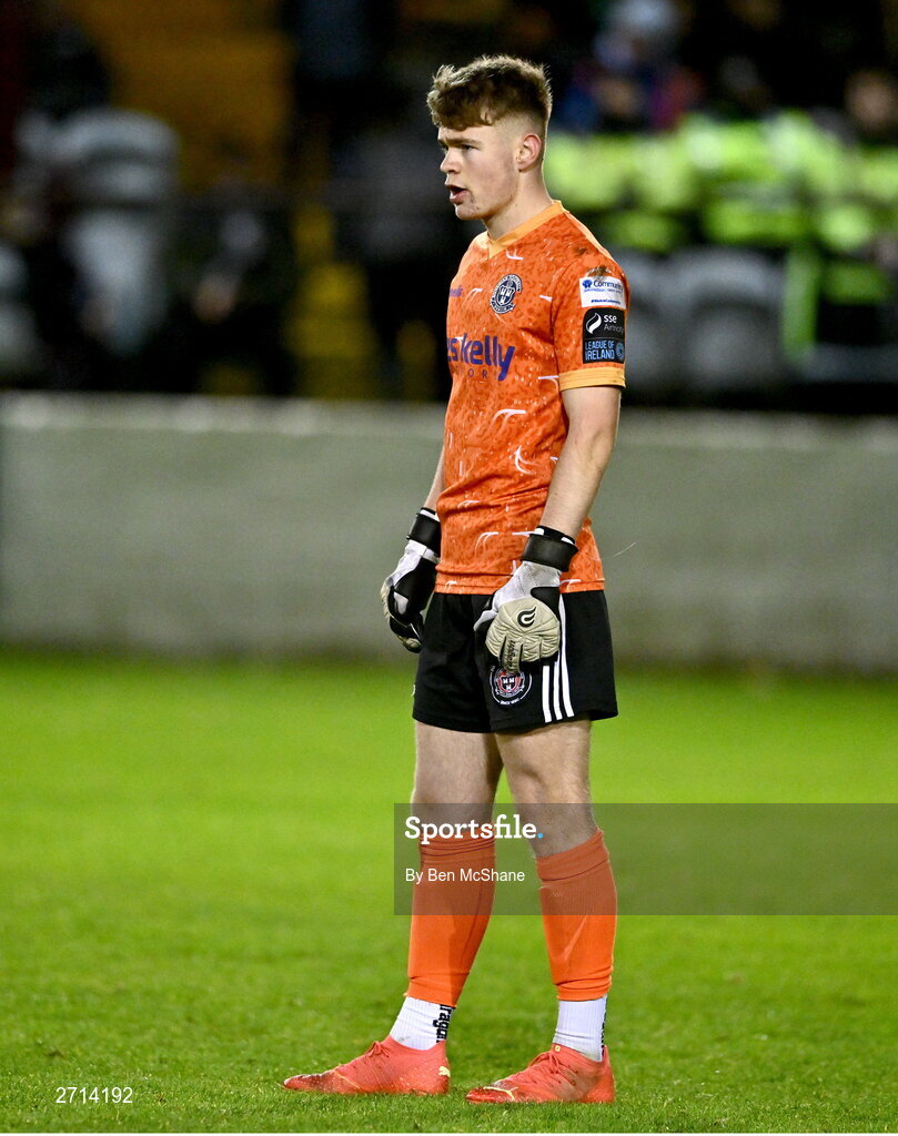 22 January 2024; Bohemians goalkeeper Joseph Collins during the PTSB Leinster Senior Cup Group A match between Drogheda United and Bohemians at Weaver's Park in Drogheda, Louth. Photo by Ben McShane/Sportsfile