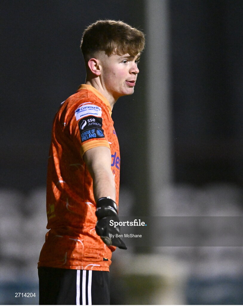 22 January 2024; Bohemians goalkeeper Joseph Collins during the PTSB Leinster Senior Cup Group A match between Drogheda United and Bohemians at Weaver's Park in Drogheda, Louth. Photo by Ben McShane/Sportsfile