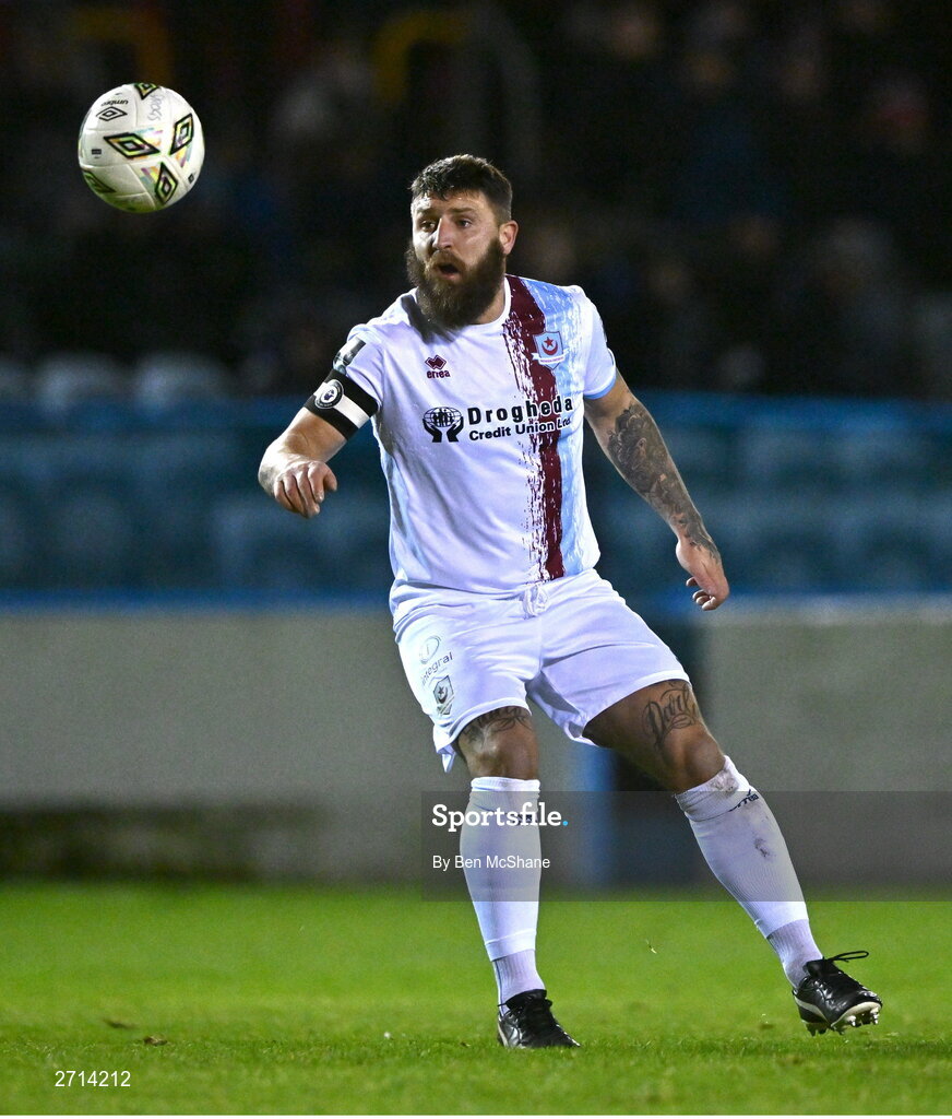 22 January 2024; Gary Deegan of Drogheda United during the PTSB Leinster Senior Cup Group A match between Drogheda United and Bohemians at Weaver's Park in Drogheda, Louth. Photo by Ben McShane/Sportsfile