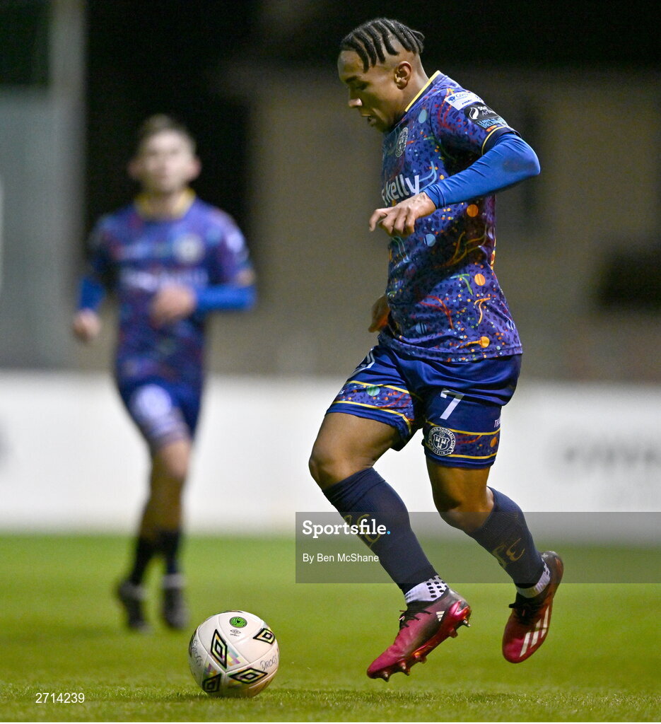 22 January 2024; Viktors Ohvovoriole of Bohemians during the PTSB Leinster Senior Cup Group A match between Drogheda United and Bohemians at Weaver's Park in Drogheda, Louth. Photo by Ben McShane/Sportsfile